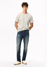 Six Men's Straight Freedom Flex Jeans, Dirty and Sanded - BM22946
