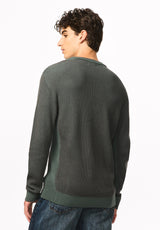 Wiles chandail texturé à col rond pour homme, Vert foncé - BM24908