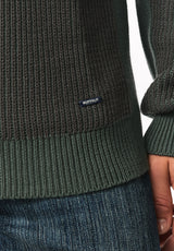 Wiles chandail texturé à col rond pour homme, Vert foncé - BM24908