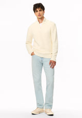 Wryan Men's Quarter-Zip Sweater, Milk - BM24917