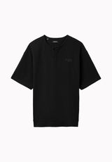 Kafael henley texturé à manches longues pour homme, Noir - BM24940