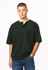 Kafael henley texturé à manches longues pour homme, Mer foncée - BM24940