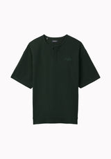 Kafael henley texturé à manches longues pour homme, Mer foncée - BM24940