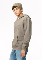 Farro Men's Brushed Fleece Graphic Hoodie, Dark Gull Gray - BM24950