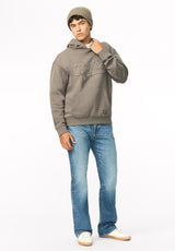 Farro Men's Brushed Fleece Graphic Hoodie, Dark Gull Gray - BM24950