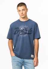 Tulian t-shirt à motif Buffalo pour homme, Indigo vintage - BM24965