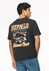 Tordan t-shirt à motif Buffalo imprimé néon pour homme, Noir - BM24967