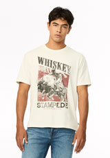 Tario t-shirt à motif cowboy et whisky pour homme, Lait - BM24968