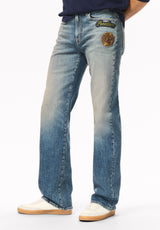 Ruffer Men's Easy Fit Patched Jeans, Contrast Sanded - BM26197