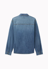 Simon chemise surdimensionnée en denim pour homme, Denim bleu - BM26291