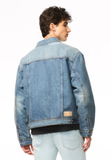 Joe Men's Oversized Stretch Denim Trucker Jacket, Sanded Wash - BM26303