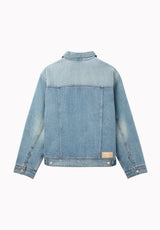 Joe Men's Oversized Stretch Denim Trucker Jacket, Sanded Wash - BM26303