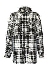Buffalo David Bitton Liesel Black And White Glen Plaid Women's Shacket - JK0011F