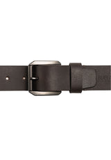 Buffalo David Bitton Full Grain Brown Buffalo Leather Belt with Blackened Finish - BB1004C13 Color BROWN