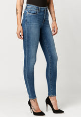 Mid Rise Skinny Alexa Women's Jeans in Sanded Mid Blue - BL15749