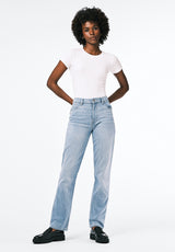 High Rise Straight Jayden Women's Jeans in Light & Soft Blue - BL15837