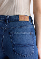 Mid Rise Straight Mary Women's Jeans, Contrasting Indigo - BL15988