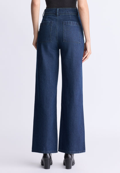 Buffalo David Bitton High Rise Wide Leg Adele Women's Jeans color INDIGO