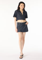 Olivia Women's Denim Skort, Rinse Wash - BL16017