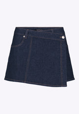 Buffalo David Bitton Olivia Women's Denim Skort with Overlap Detail color INDIGO