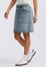 Buffalo David Bitton Sophia High Waist Mid Length Jean Skirt color INDIGO