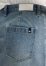 Buffalo David Bitton Sophia High Waist Mid Length Jean Skirt color INDIGO