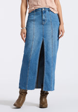 Buffalo David Bitton Mid Waist Maxi Skirt Sylvie color INDIGO