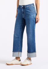 Buffalo David Bitton High Rise Wide Leg Cropped Addison Women's Jeans color INDIGO