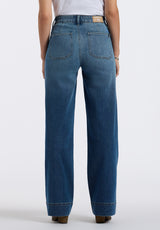 Buffalo David Bitton High Rise Wide Leg Addie Women's Jeans color INDIGO