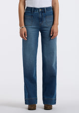 Buffalo David Bitton High Rise Wide Leg Addie Women's Jeans color INDIGO