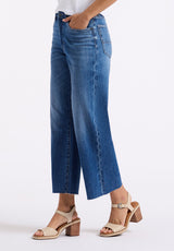 Buffalo David Bitton High Rise Wide Leg Cropped Addison Women's Jeans color INDIGO