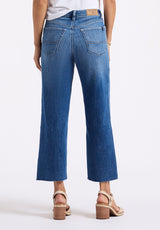 Buffalo David Bitton High Rise Wide Leg Cropped Addison Women's Jeans color INDIGO