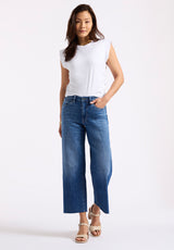Buffalo David Bitton High Rise Wide Leg Cropped Addison Women's Jeans color INDIGO