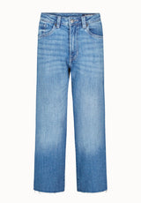 High Rise Wide Leg Cropped Addisson Women's Jeans, Indigo Sanded - BL16069