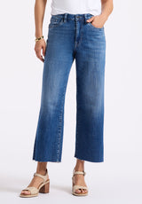 Buffalo David Bitton High Rise Wide Leg Cropped Addison Women's Jeans color INDIGO