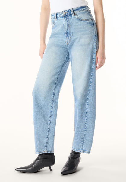 High Rise Barrel Barbara Women's Jeans, Vintage Blue - BL16072