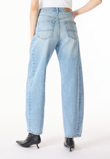 High Rise Barrel Barbara Women's Jeans, Vintage Blue - BL16072