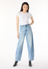 High Rise Barrel Barbara Women's Jeans, Vintage Blue - BL16072