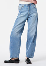 High Rise Barrel Barbara Women's Jeans, Vintage Blue - BL16072