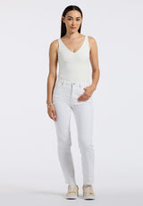 Buffalo David Bitton High Rise Straight Jayden Women's Pants color PURE WHITE