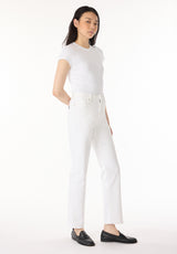 Pantalon droit taille haute Jayden pour femme, Blanc - BL16085