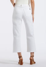 Buffalo David Bitton High Rise Wide Leg Cropped Addisson Women's Pants color PURE WHITE