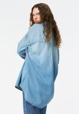 Safiya Oversized Women's Lightweight Denim Shirt color INDIGO
