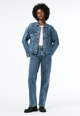 Tessa Women's Boxy Denim Jacket color INDIGO