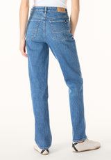 Mariah Women’s Mid Rise Straight Jeans, Classic Wash - BL16207