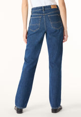 Mariah Women’s Mid Rise Straight Jeans, Authentic Wash - BL16208