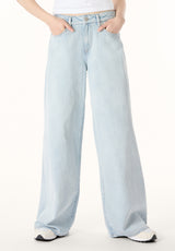Amelia Women’s Mid Rise Wide Leg Jeans, Bleached Down - BL16209