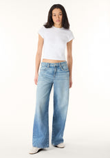 Amelia Women’s Mid Rise Wide Leg Jeans, Contrast Sanded - BL16210