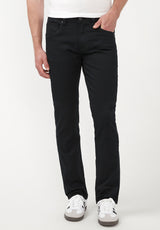 Pantalon droit en twill pour homme Straight Six, noir - BM16083