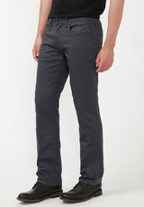 Pantalon droit en twill pour homme Straight Six, gris foncé - BM16083